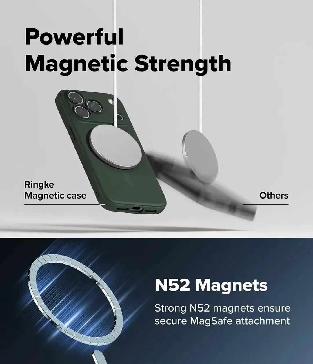 Ringke Onyx Magnetic Hoesje iPhone 18 Pro/17 Pro - Groen - afbeelding 3 van 6