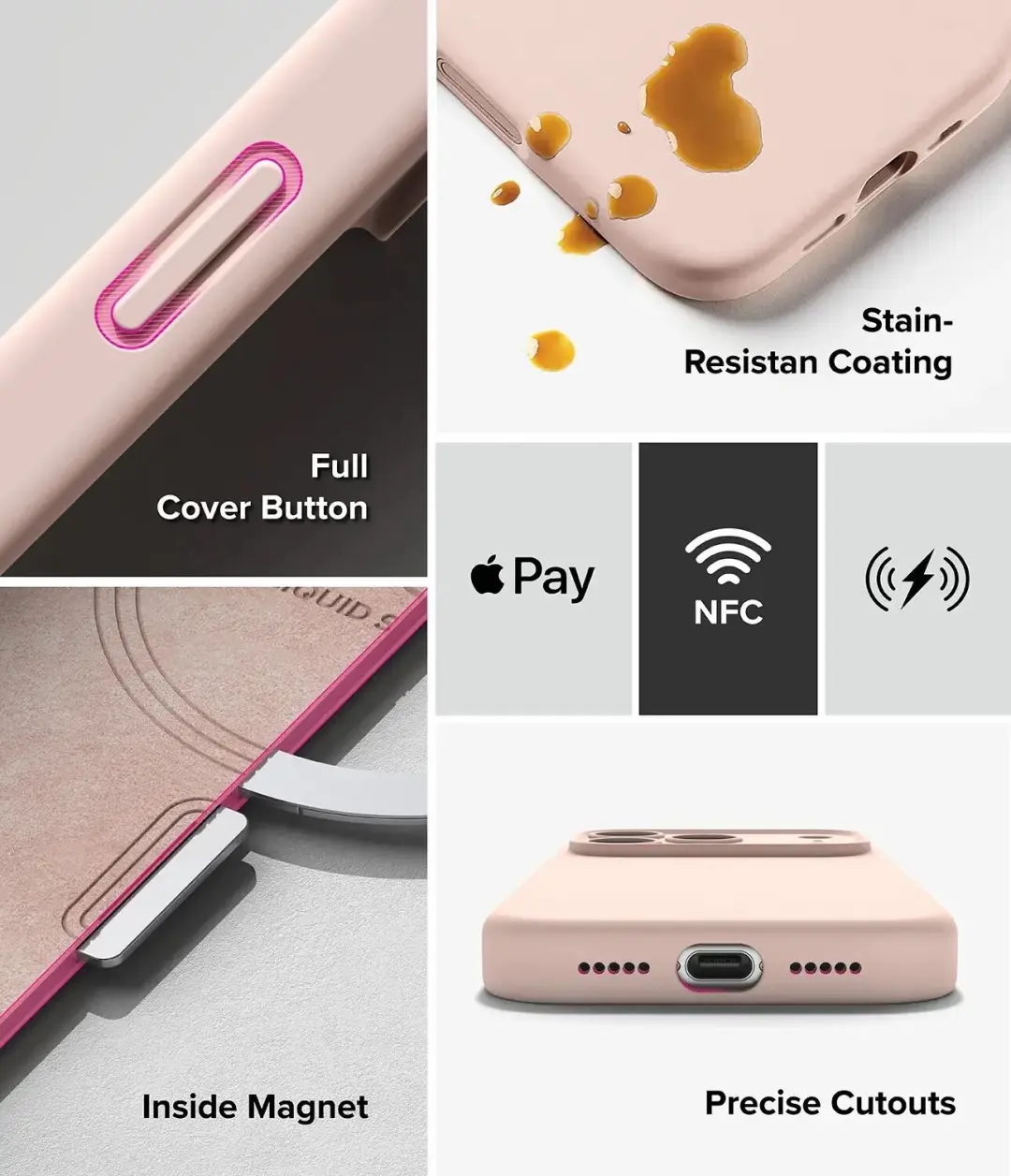 Ringke Siliconen MagSafe iPhone 18 Pro - Roze - afbeelding 4 van 6