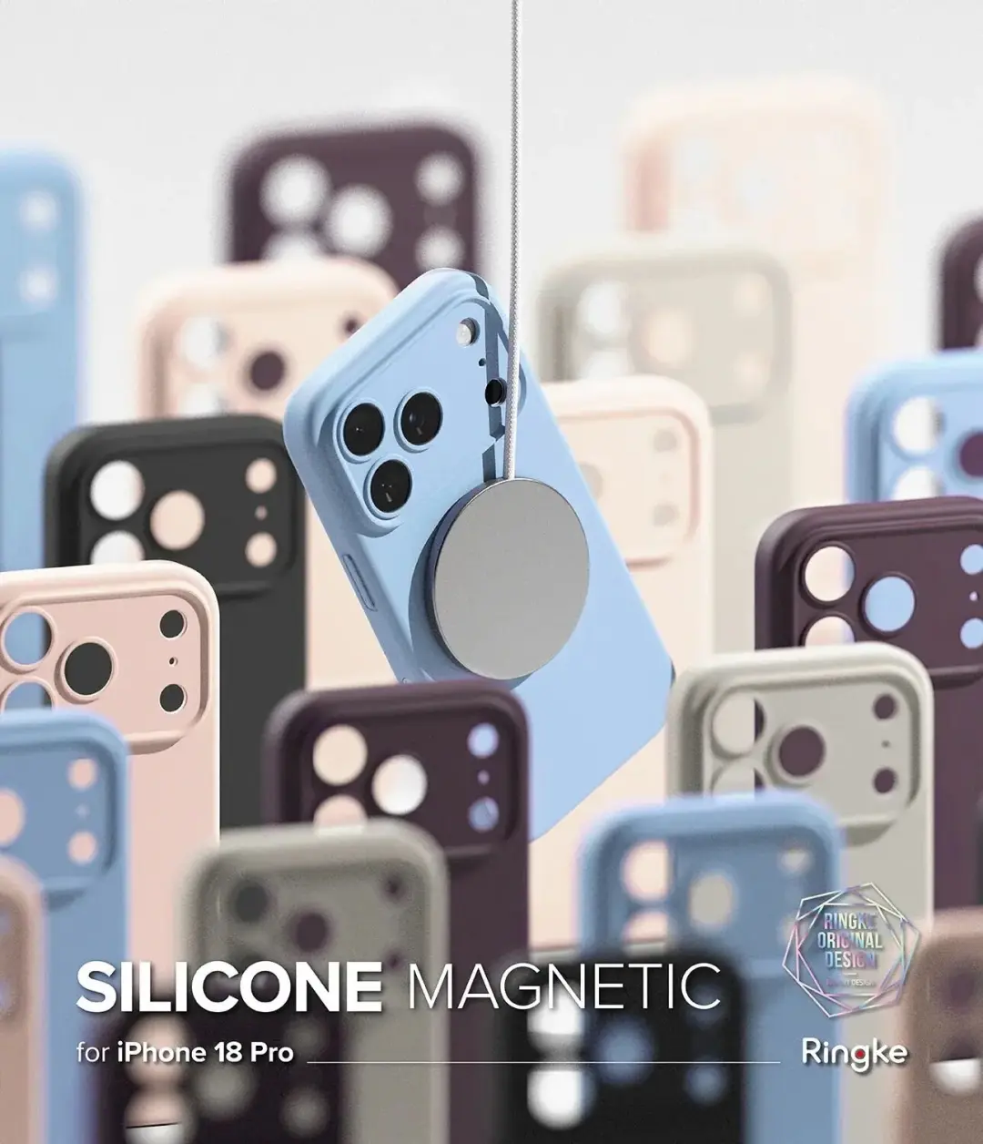 Ringke Silicone Magnetic iPhone 18 Pro hoesje - Rood - afbeelding 6 van 6