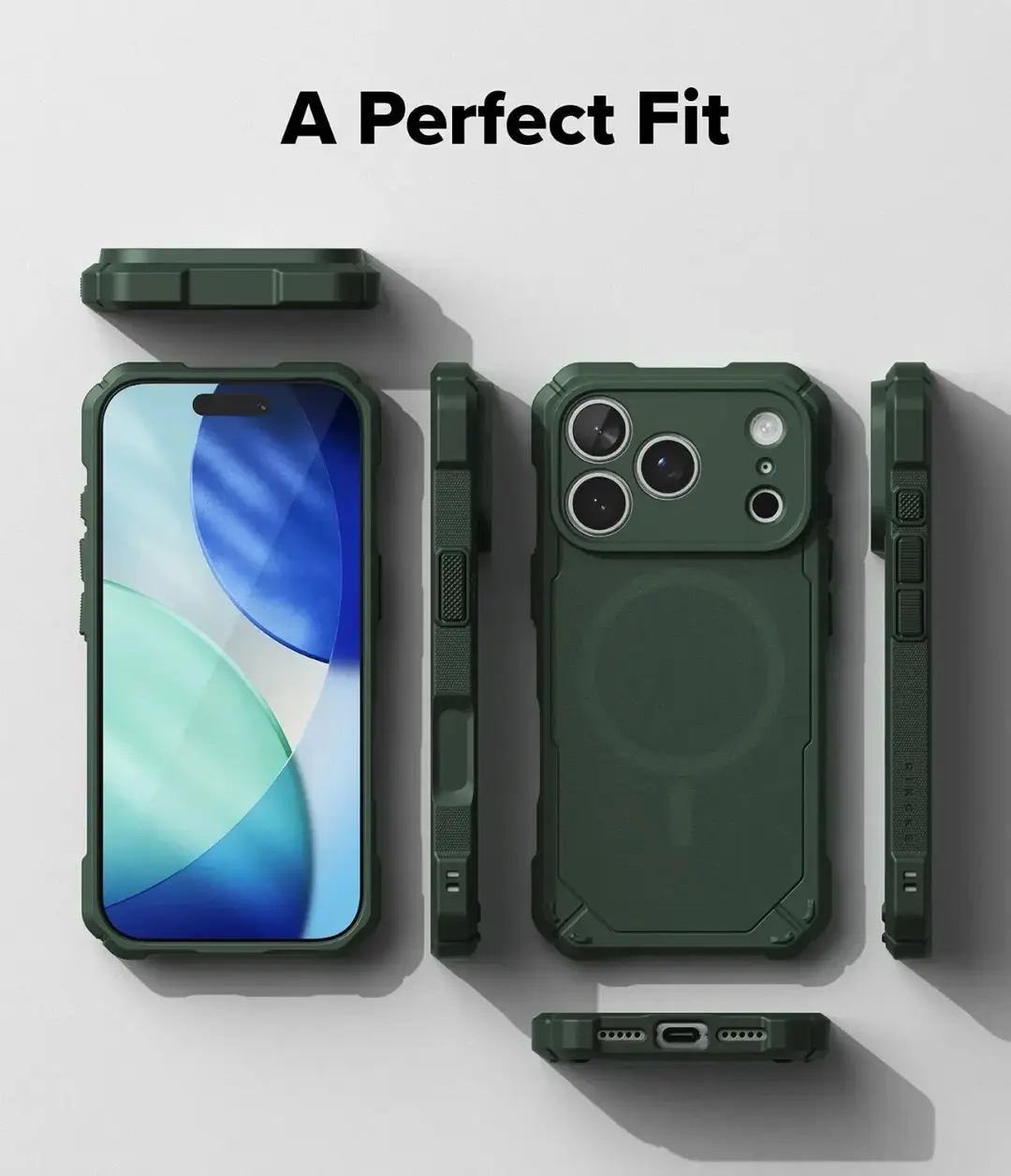 Ringke Rugged Gear Magnetic iPhone 18 Pro/17 Pro Hoesje - Groen - afbeelding 3 van 6
