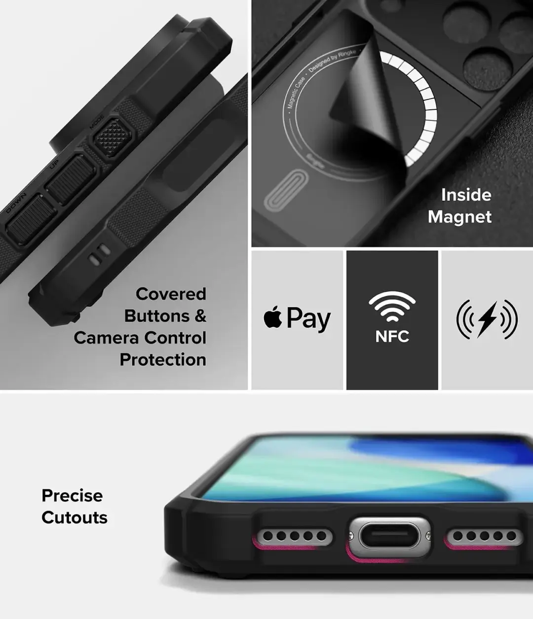 Ringke Rugged Gear Magnetic iPhone 18 Pro/17 Pro Hoesje - Groen - afbeelding 5 van 6