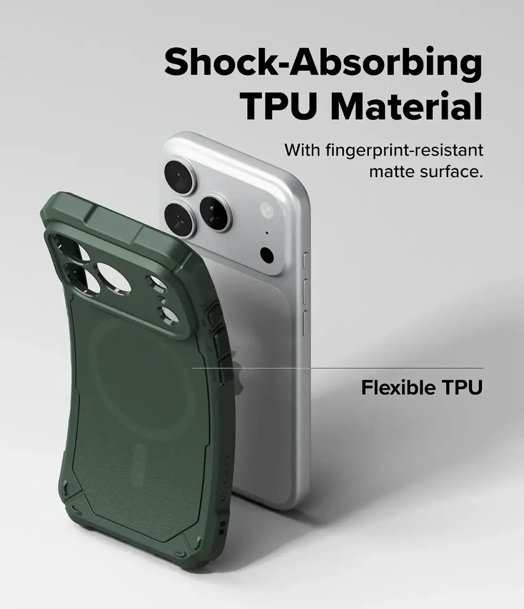 Ringke Rugged Gear Magnetic iPhone 18 Pro/17 Pro Hoesje - Groen - afbeelding 2 van 6