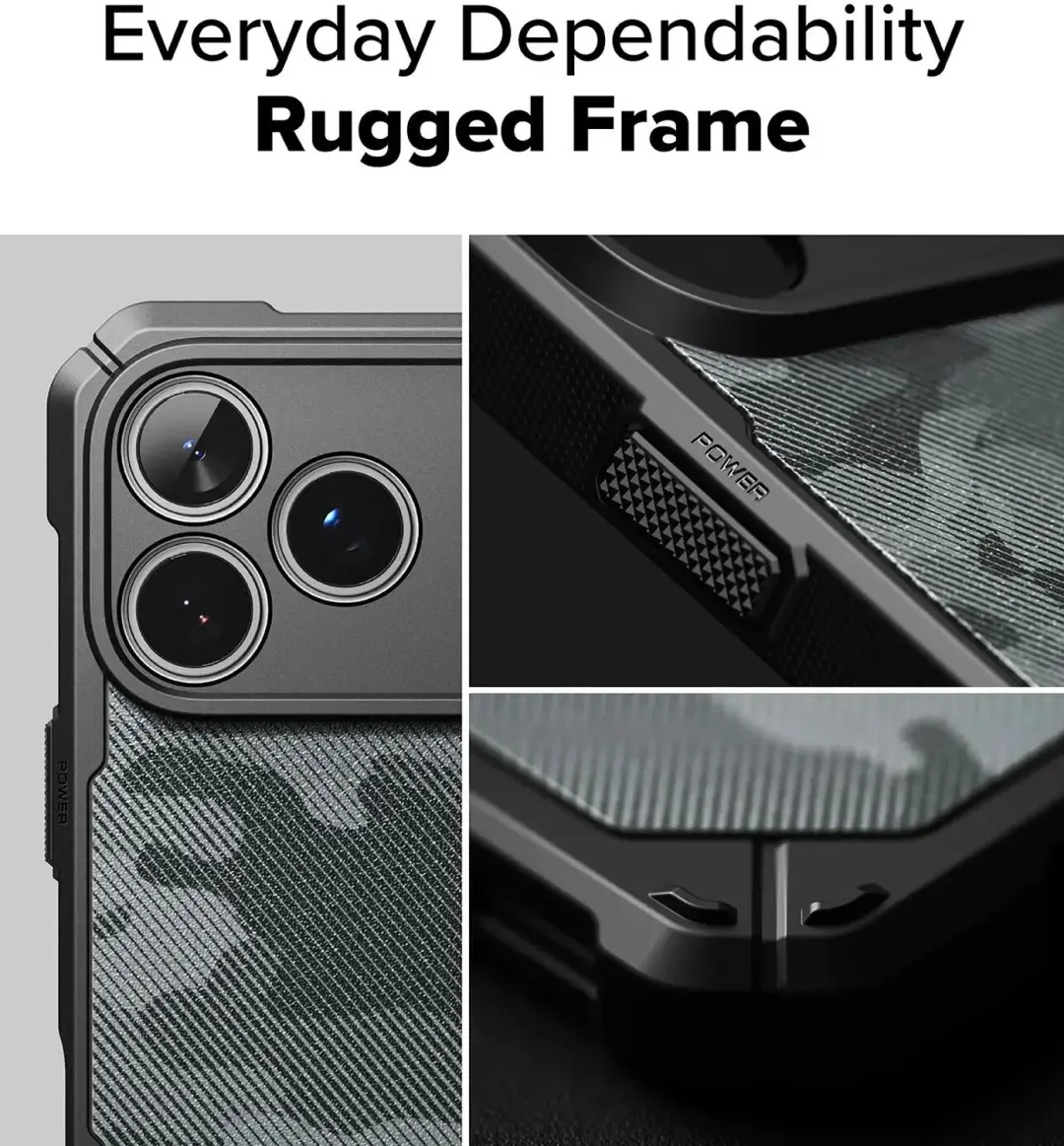 Ringke Rugged Gear Magnetic iPhone 18 Pro hoesje - Camo Zwart - afbeelding 3 van 6