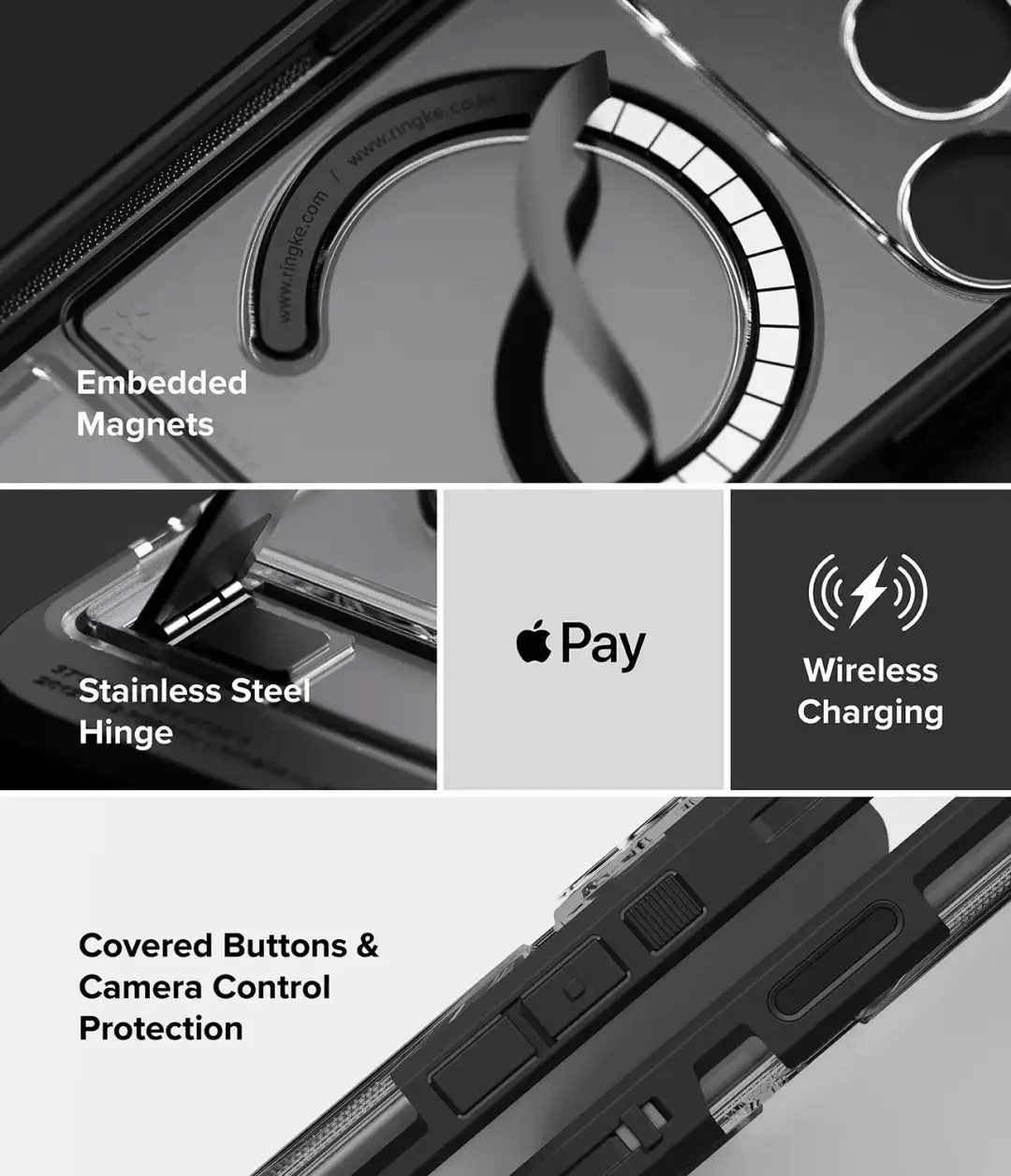 Ringke UX Magnetic Hoesje iPhone 18 Pro/17 Pro - Zwart - afbeelding 6 van 6