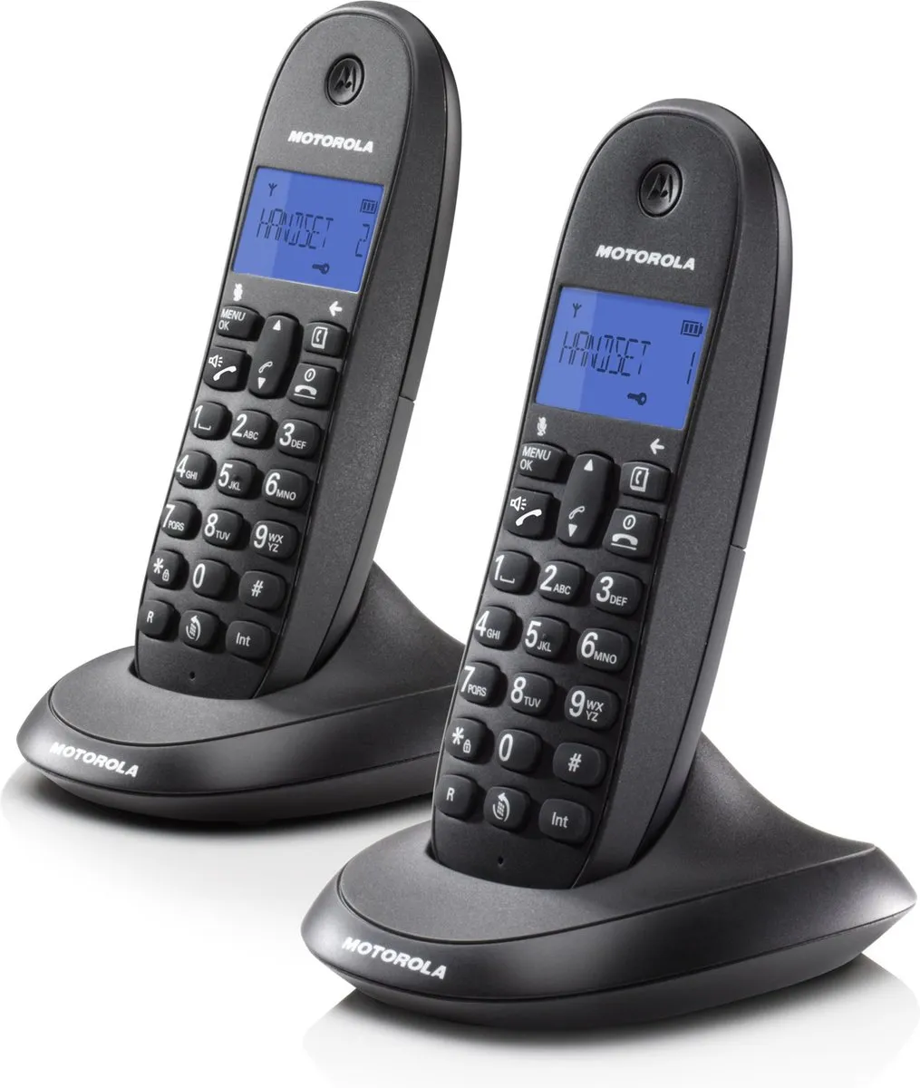 Motorola C1002LB Plus DECT Telefoon - 2 Handsets - Zwart