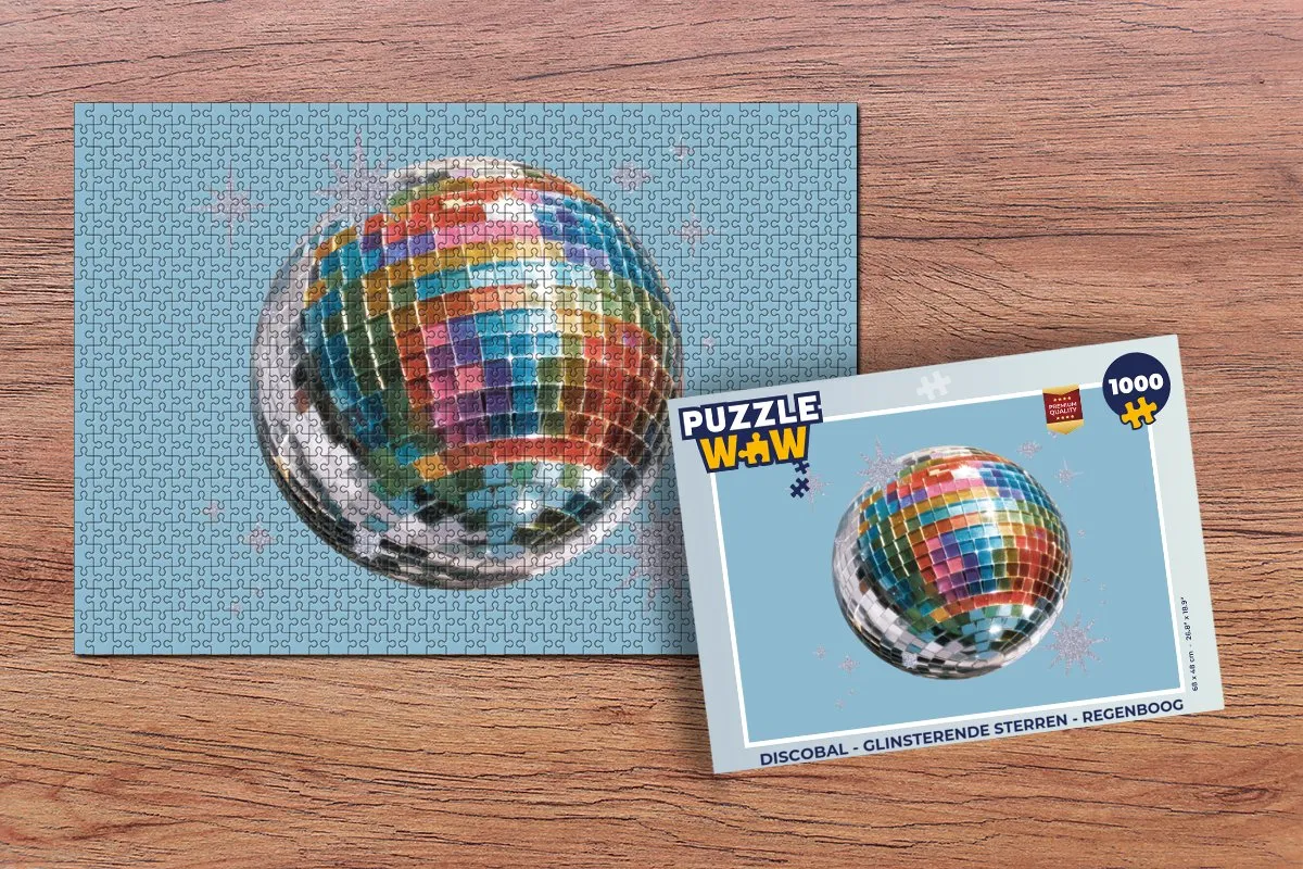 PuzzleWow Discobal Legpuzzel 1000 Stuks - Regenboog