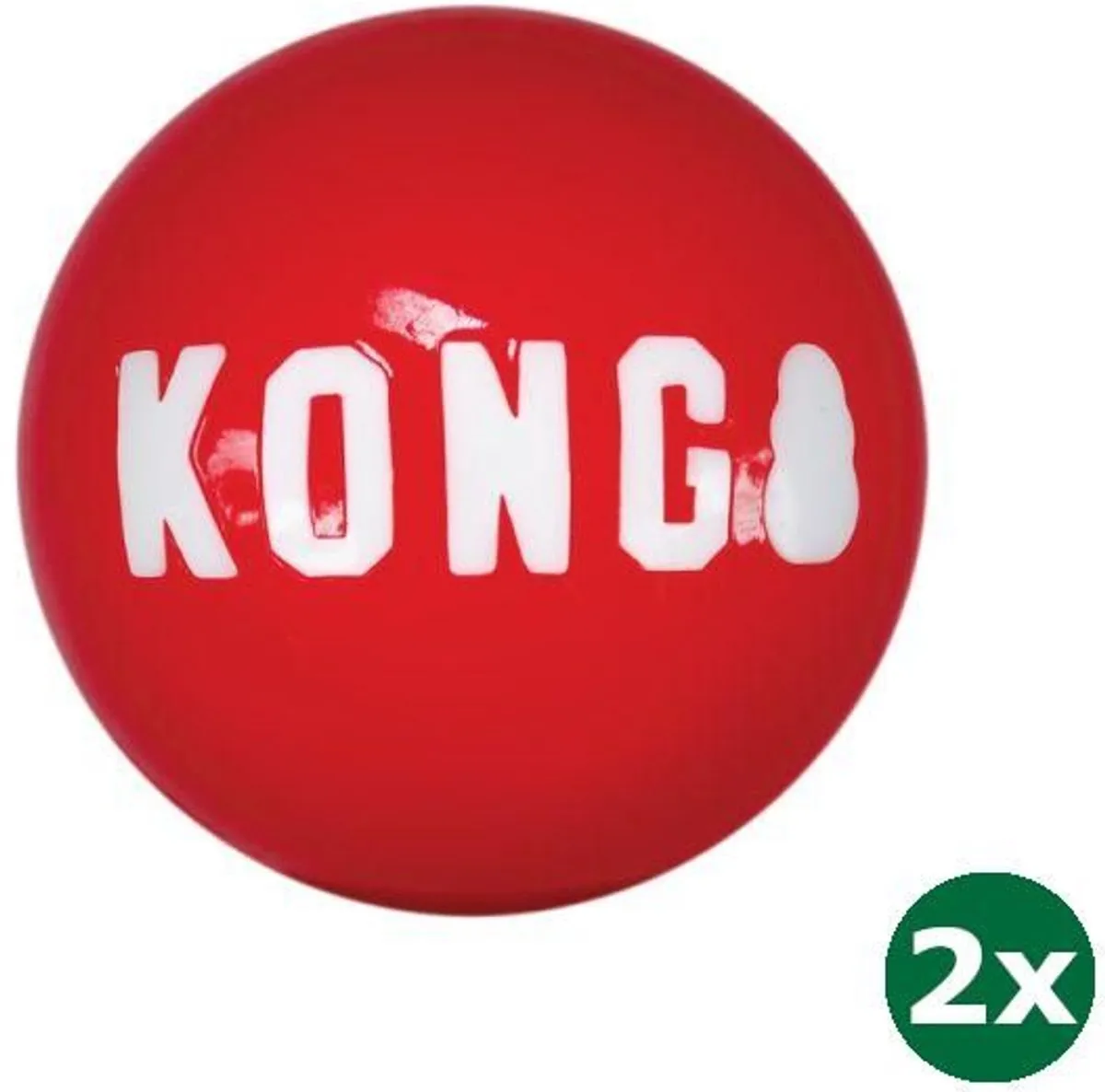 KONG Signature Balls - 2x Small 5cm - Rood