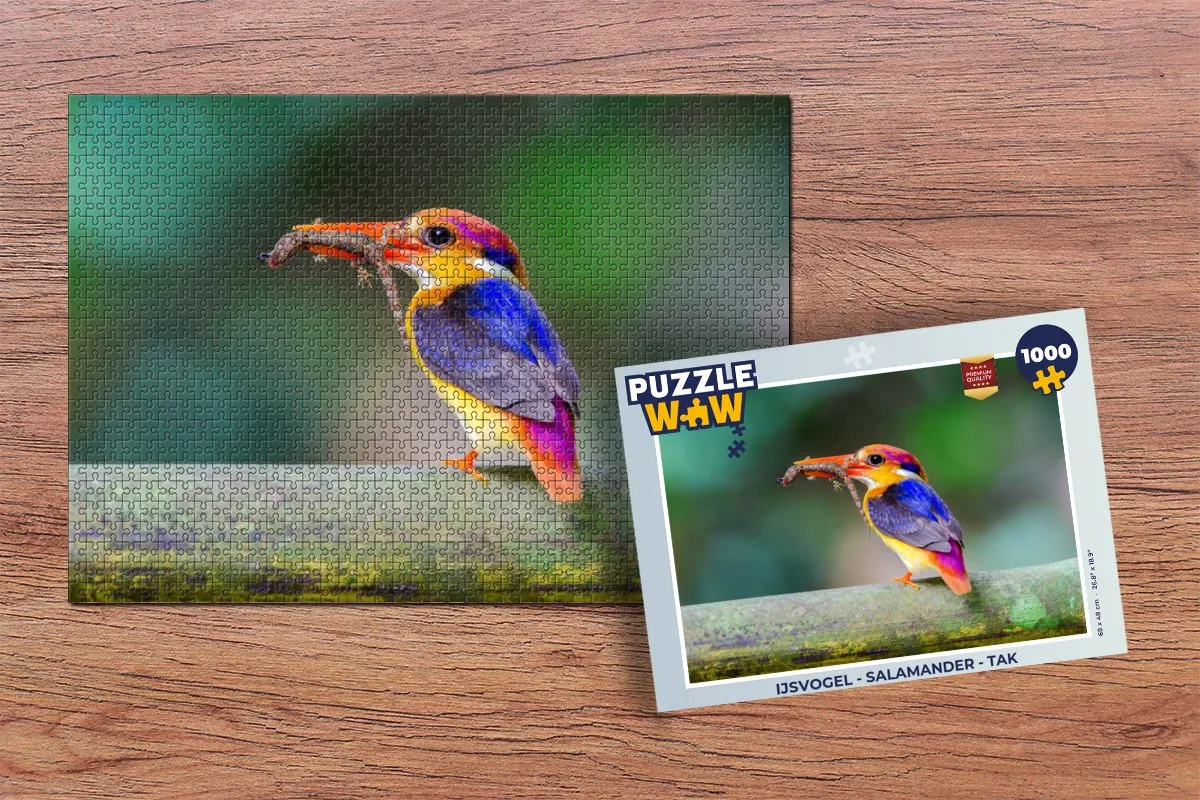 PuzzleWow IJsvogel Salamander Tak Legpuzzel 1000 Stuks - Multicolor