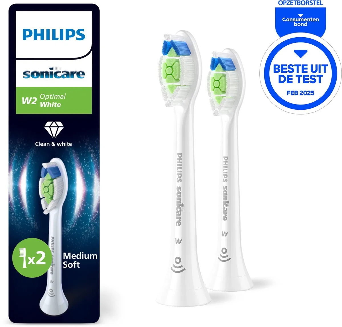 Philips Sonicare Optimal White HX6062/87 Opzetborstels - 2 Stuks