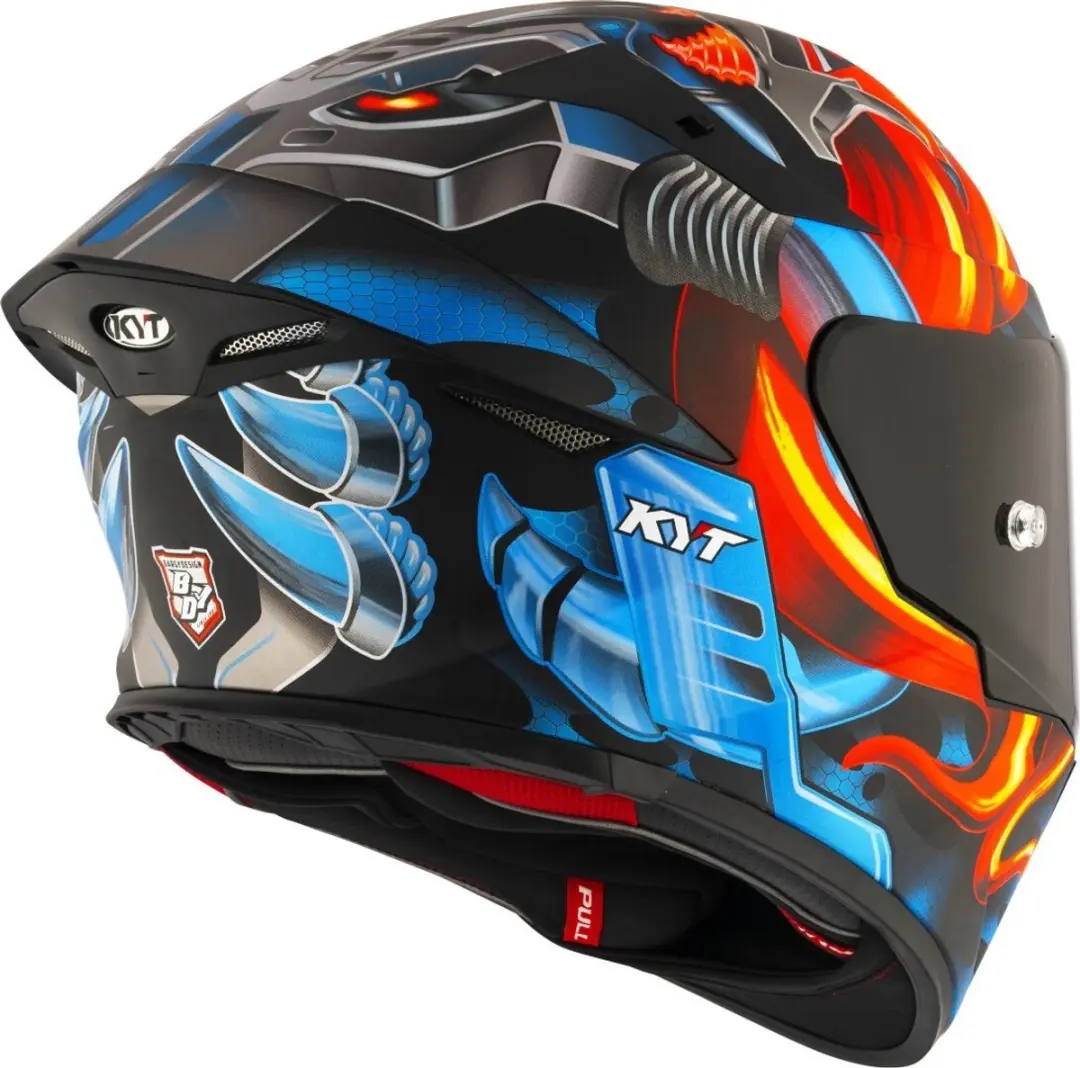 KYT TT-Revo Magnet Integraalhelm - Rood Blauw - afbeelding 4 van 6