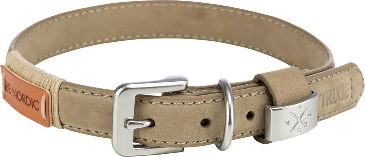 Trixie Be Nordic Leren Halsband - XS-S - Zand/Beige