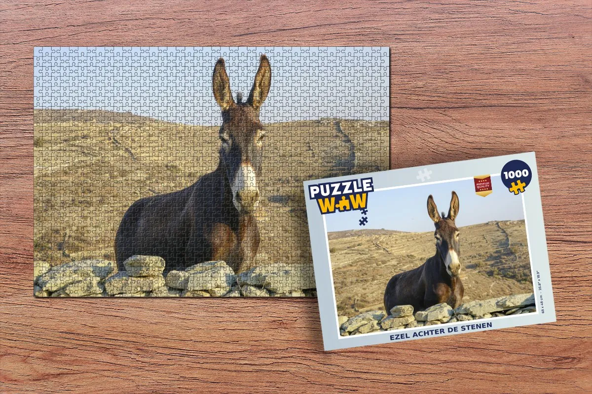 PuzzleWow Puzzel Ezel Achter De Stenen - 1000 Stuks - Multicolor
