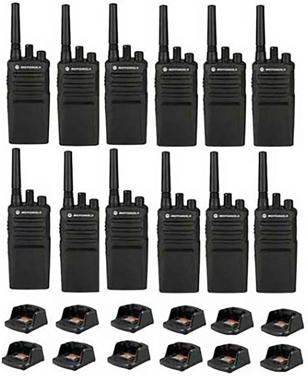 Set van 12 Motorola XT420 UHF IP55 PMR446 Portofoon met laders