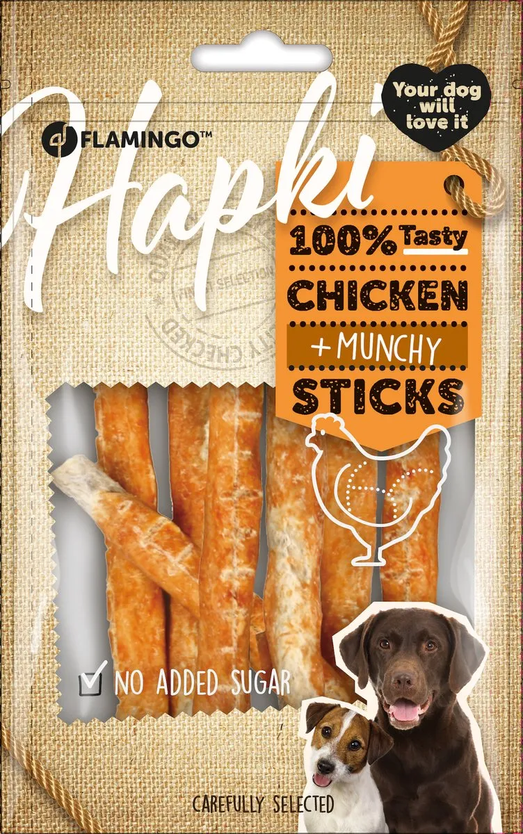 Flamingo Hapki Chick'n Snack Munchy Milk Stick - 5 Stuks