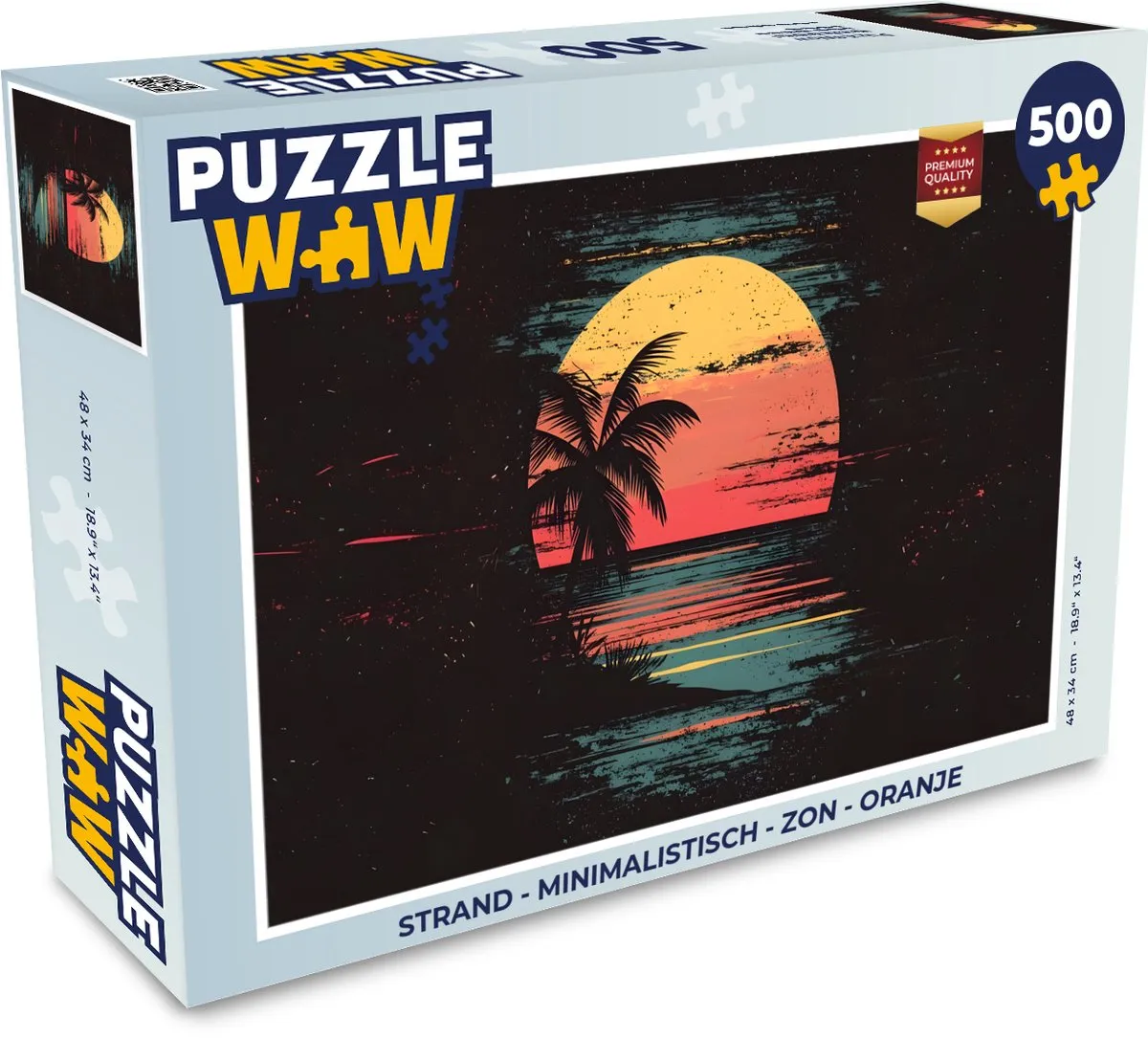 PuzzleWow Strand Minimalistisch Legpuzzel 500 Stuks