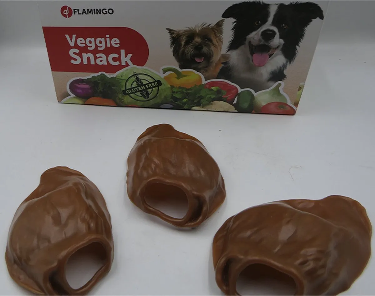 Flamingo Veggie Snack Varkensoren 13cm - 3 Stuks