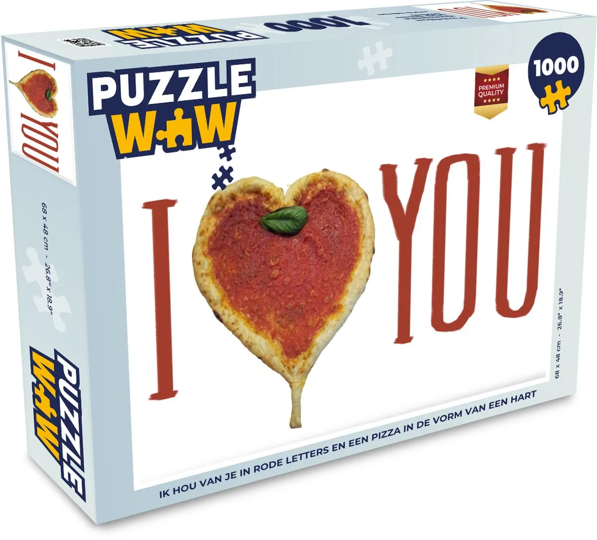 PuzzleWow Legpuzzel Ik hou van je - 1000 Stukjes Multicolor