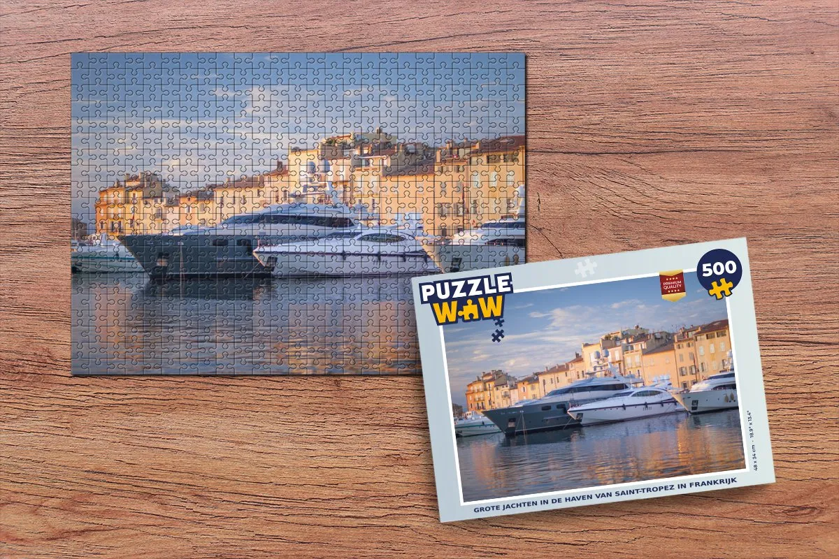 PuzzleWow Legpuzzel Grote Jachten Saint-Tropez 500 Stuks - Multicolor