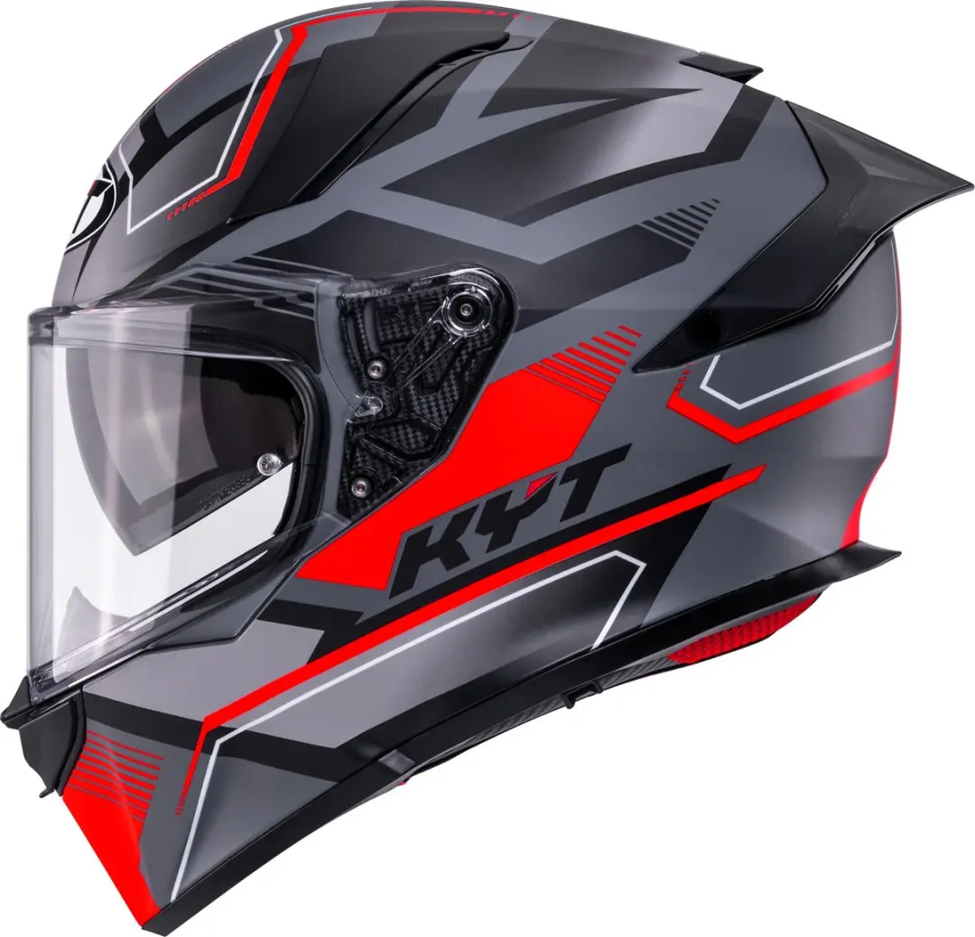 KYT R2R Parsec Helm - Grijs Mat/Rood - afbeelding 6 van 6