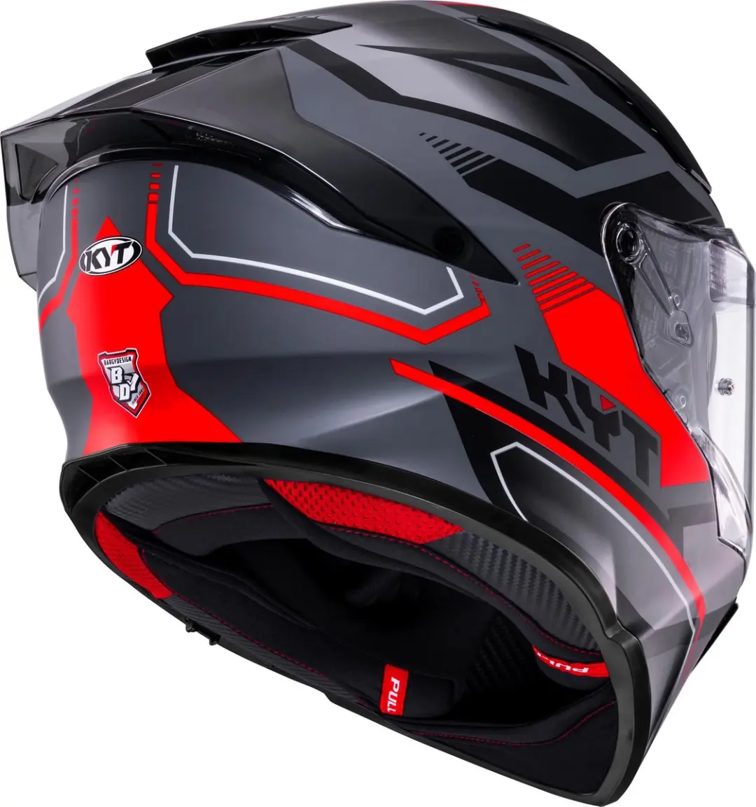 KYT R2R Parsec Helm - Grijs Mat/Rood - afbeelding 5 van 6