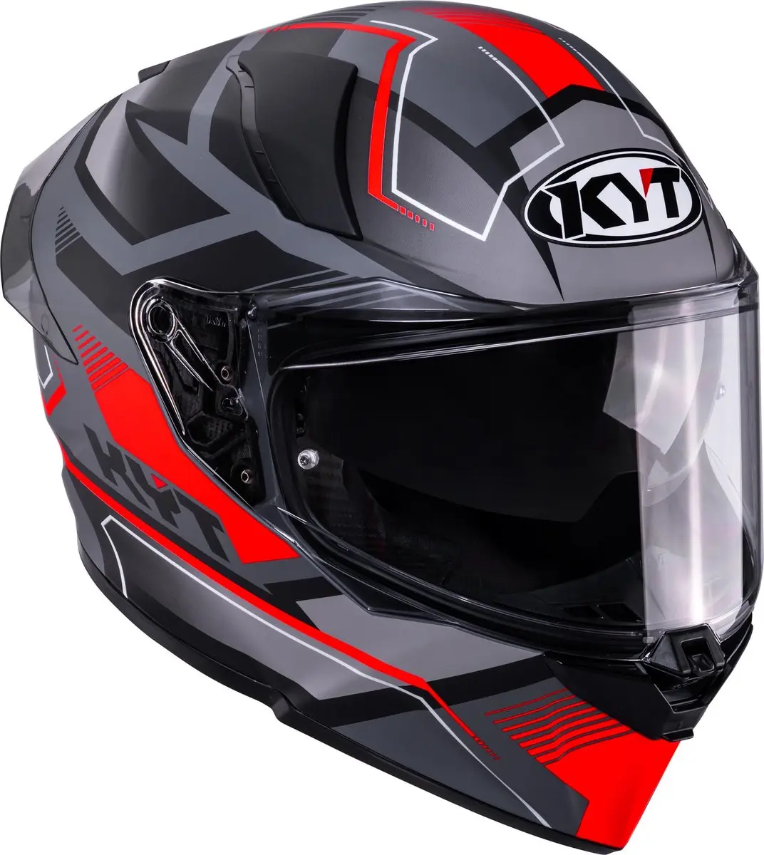 KYT R2R Parsec Helm - Grijs Mat/Rood - afbeelding 2 van 6
