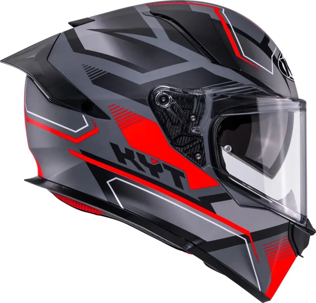 KYT R2R Parsec Helm - Grijs Mat/Rood - afbeelding 3 van 6