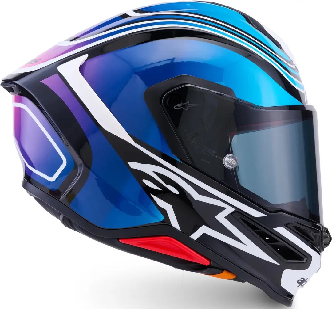 Alpinestars Supertech R7 Zeal Helm - XS Zwart/Blauw/Roz - afbeelding 3 van 6
