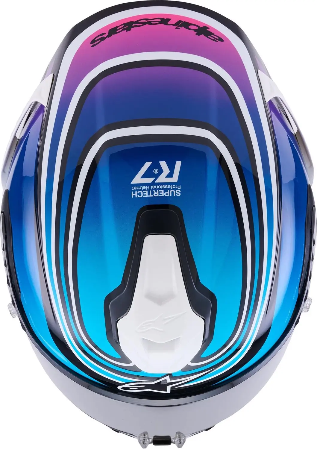 Alpinestars Supertech R7 Zeal Helm - XS Zwart/Blauw/Roz - afbeelding 5 van 6