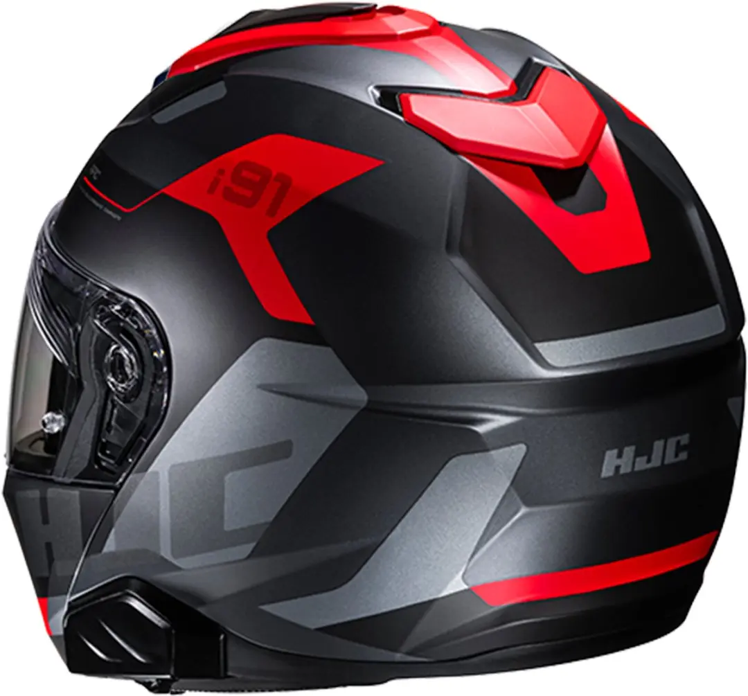 HJC i91 Carst Systeemhelm - Mat zwart/rood - afbeelding 5 van 6