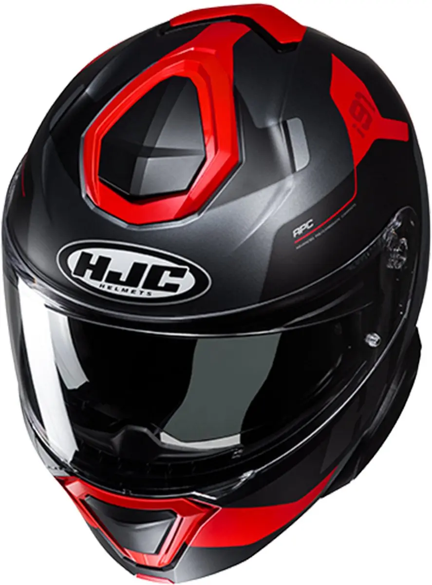 HJC i91 Carst Systeemhelm - Mat zwart/rood - afbeelding 2 van 6