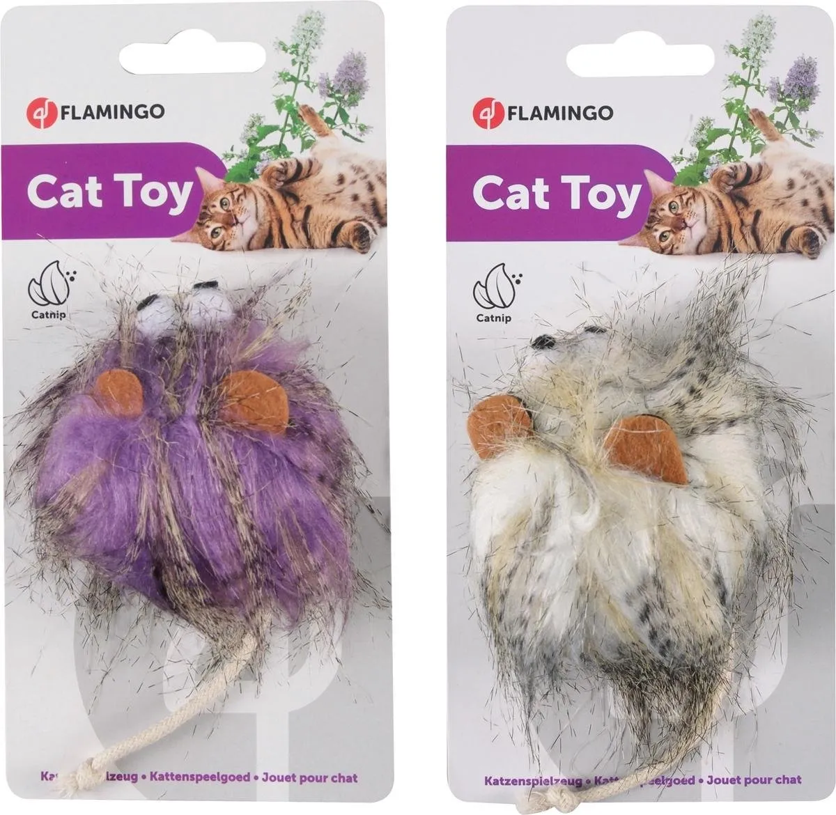 Flamingo Wooly Monster Pluche Speelgoed - Paars/Wit