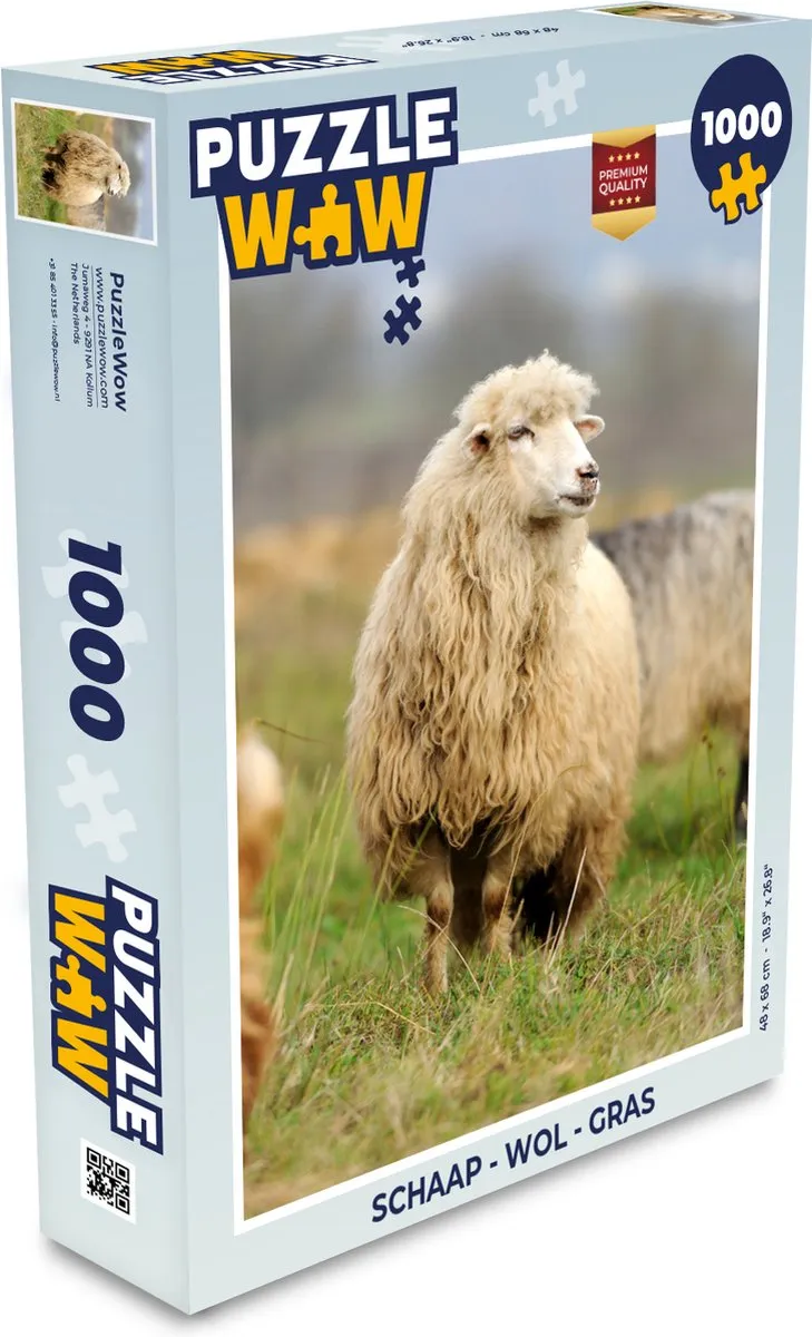 PuzzleWow Wol Gras Legpuzzel 1000 Stuks