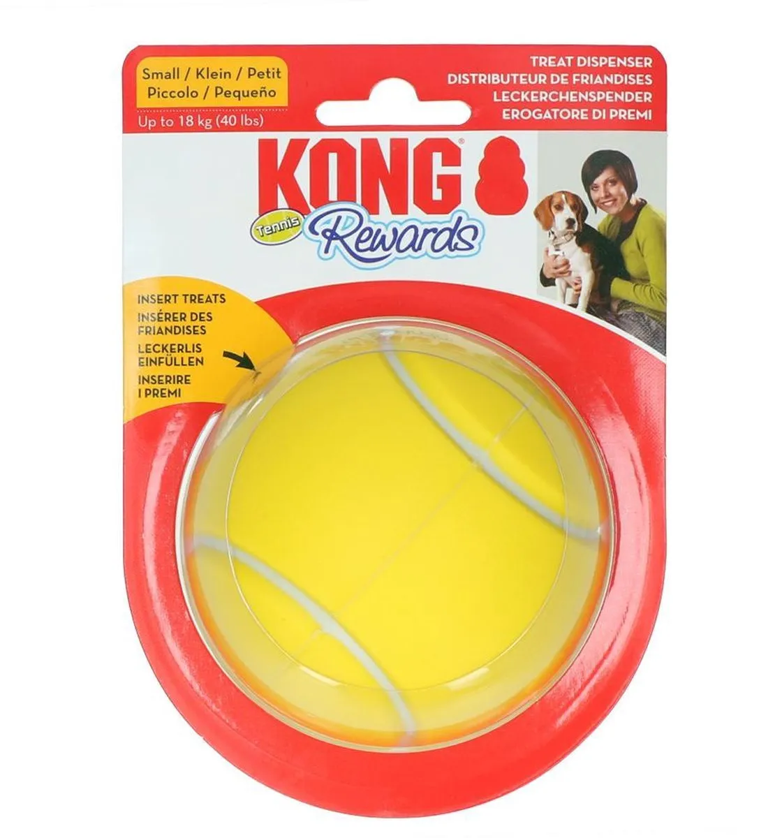 KONG Rewards Tennis Interactief Voerbal Honden - Small 8,5 cm - Multi