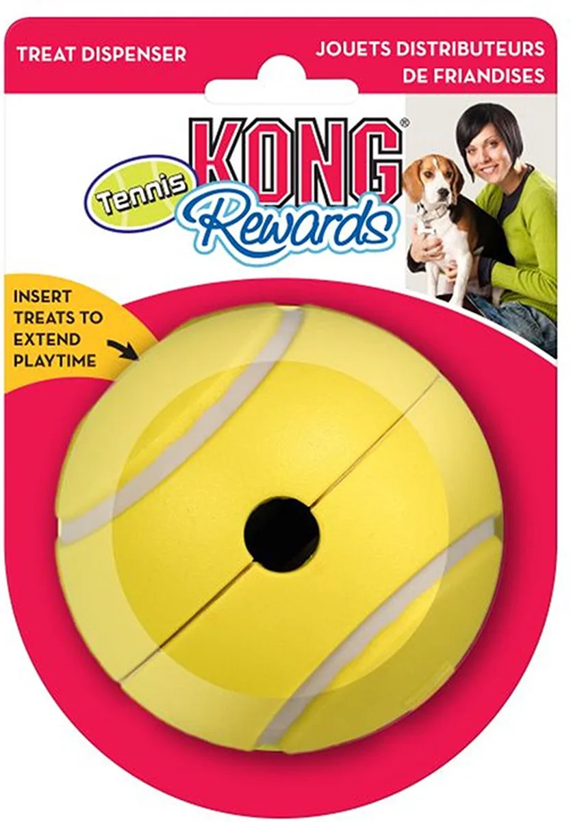 KONG Rewards Tennis Interactief Voerbal Honden - Small 8,5 cm - Multi