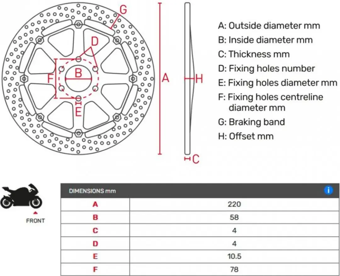 Disque de frein avant Ferodo pour Scooter Honda 125 PCX ESP V2 2012 à 2017 AV N