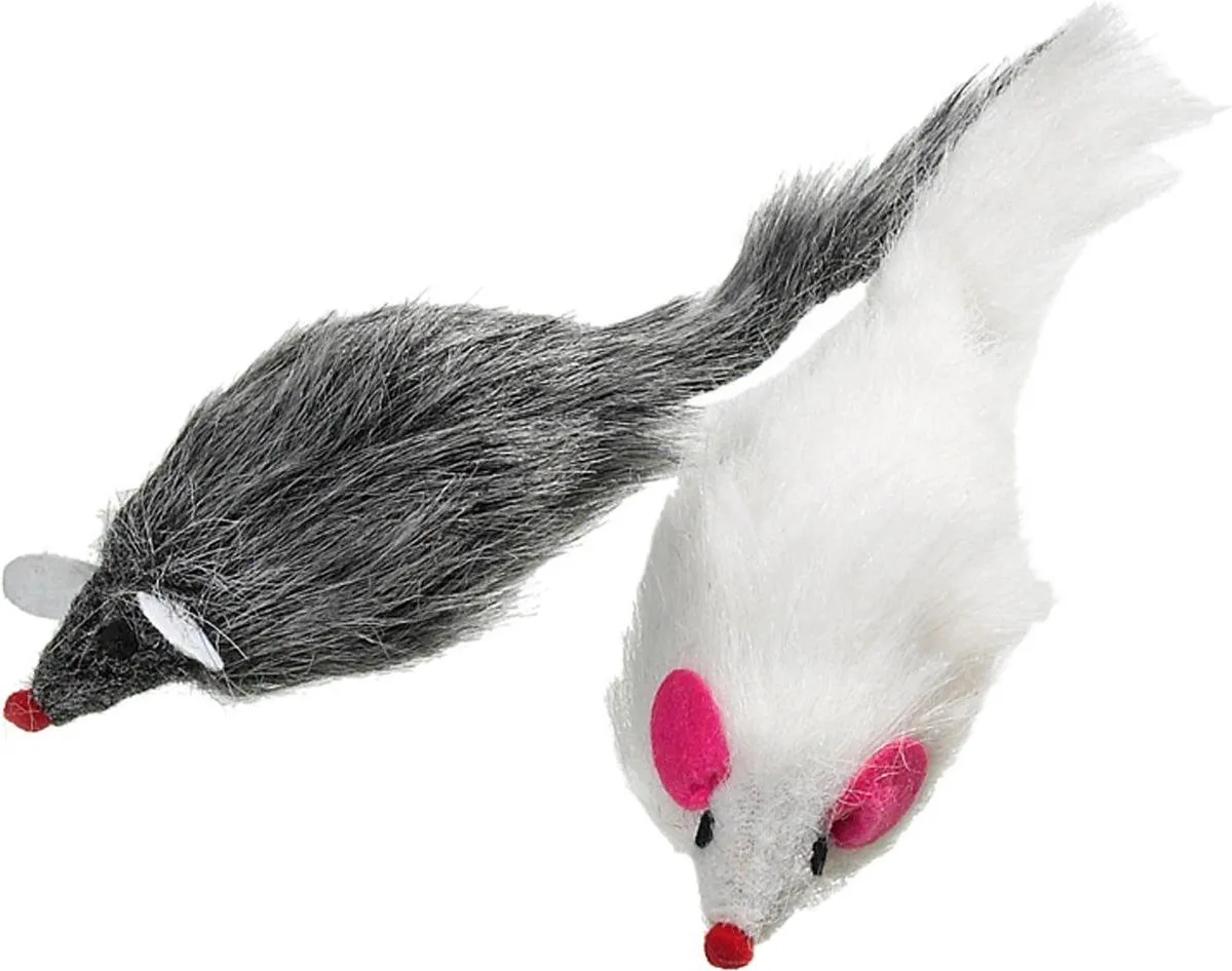 Flamingo Pluche Muis met Stem