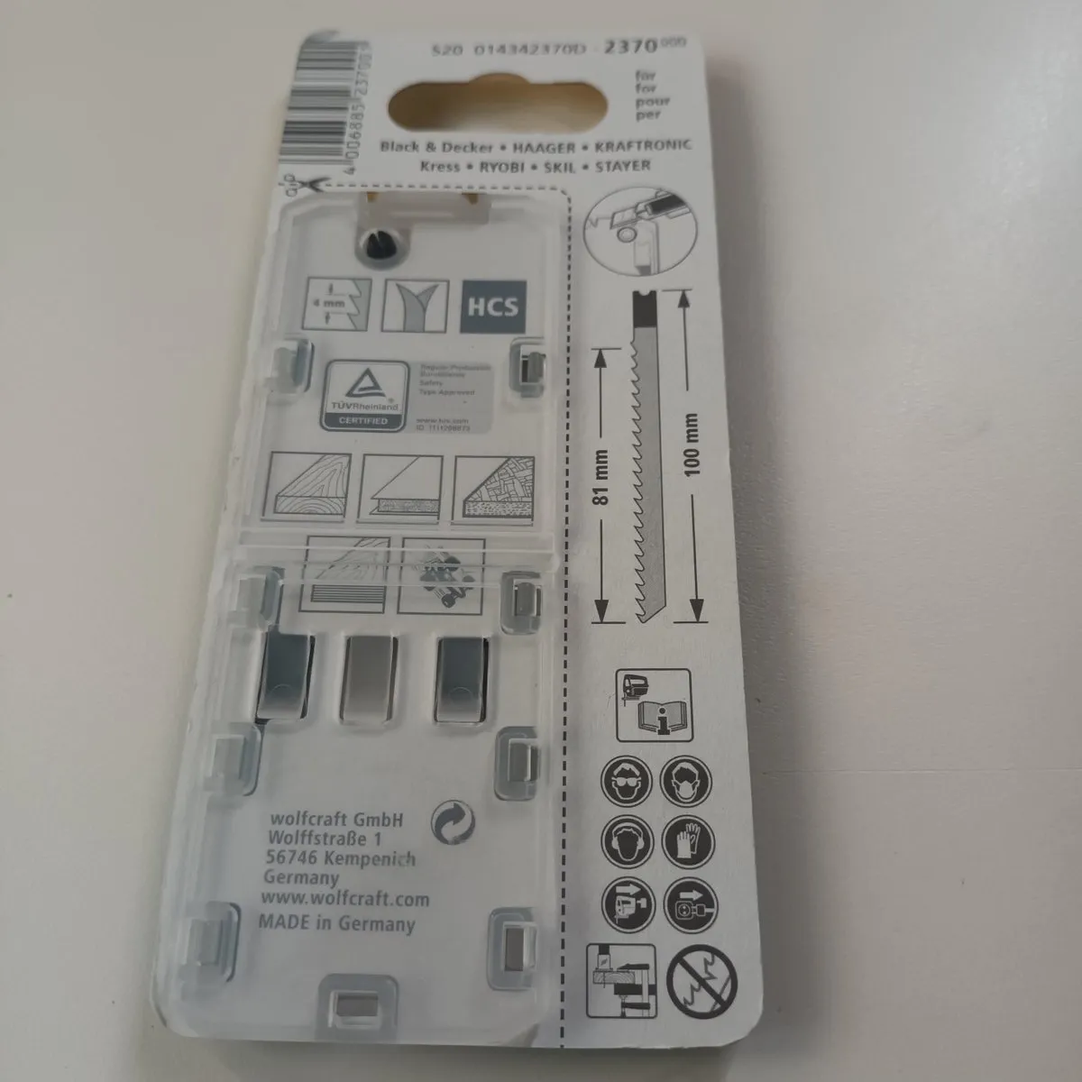 Wolfcraft Decoupeerzaagblad HCS U-schacht 2370000 - 2 Stuks