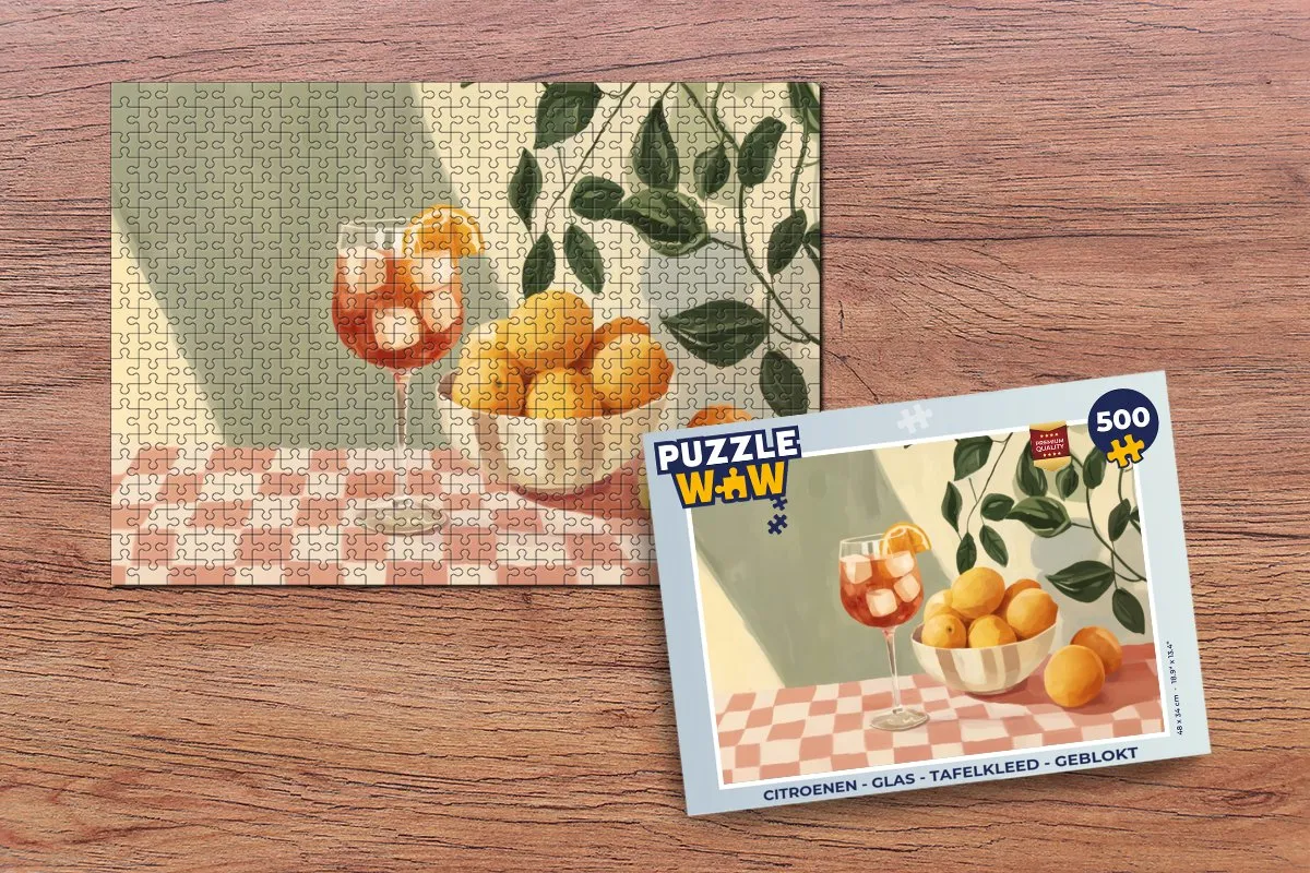 PuzzleWow Citroenen Glas Tafelkleed Legpuzzel 500 Stuks
