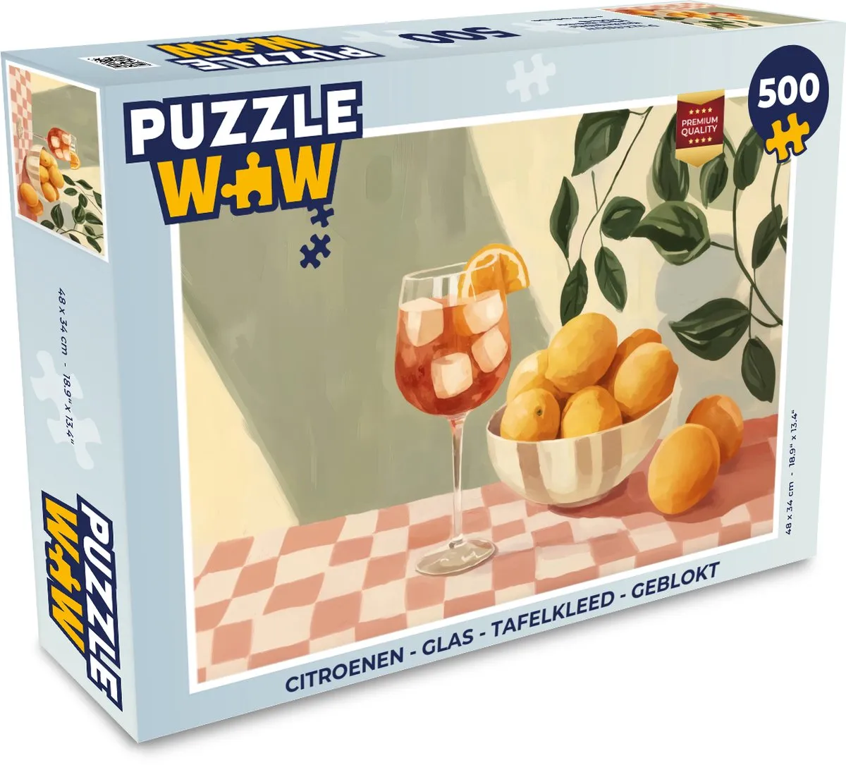 PuzzleWow Citroenen Glas Tafelkleed Legpuzzel 500 Stuks