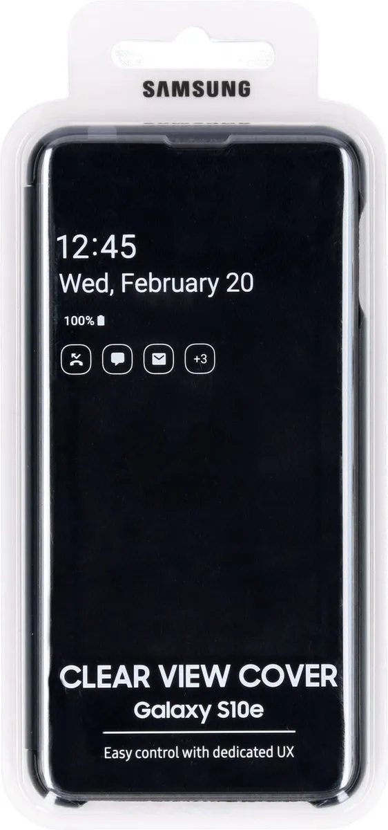 Samsung Clear View Cover Zwart - Galaxy S10e