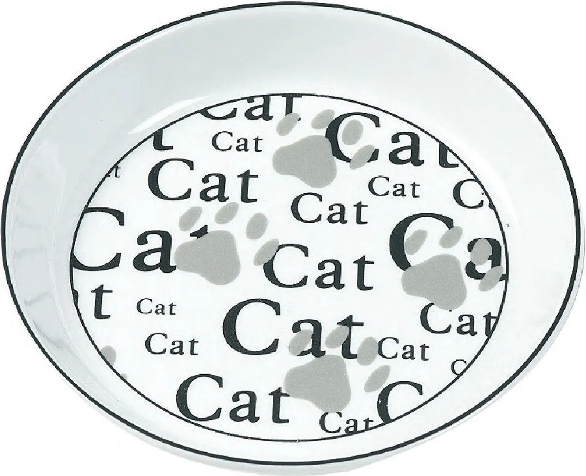 Flamingo Voerbak Kat Cats M - 16,5cm Wit