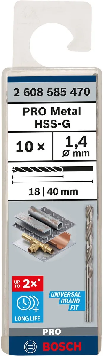 Bosch Professional ST. LINE 1.4mm HSS-G Metaalboren - 10 Stuks - afbeelding 4 van 5