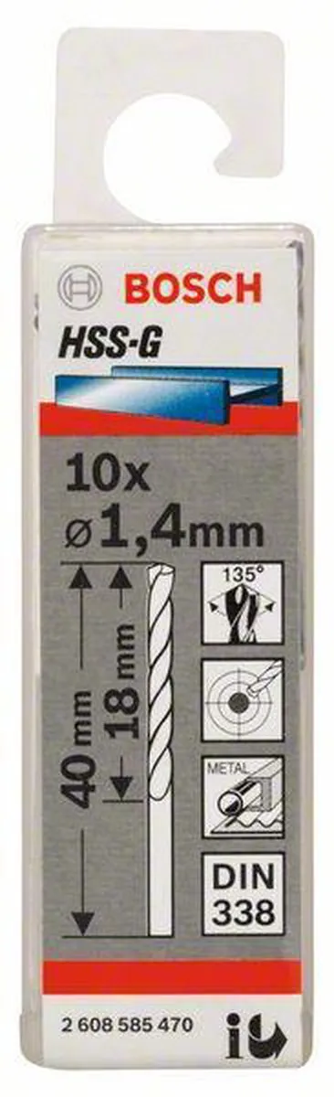 Bosch Professional ST. LINE 1.4mm HSS-G Metaalboren - 10 Stuks - afbeelding 3 van 5