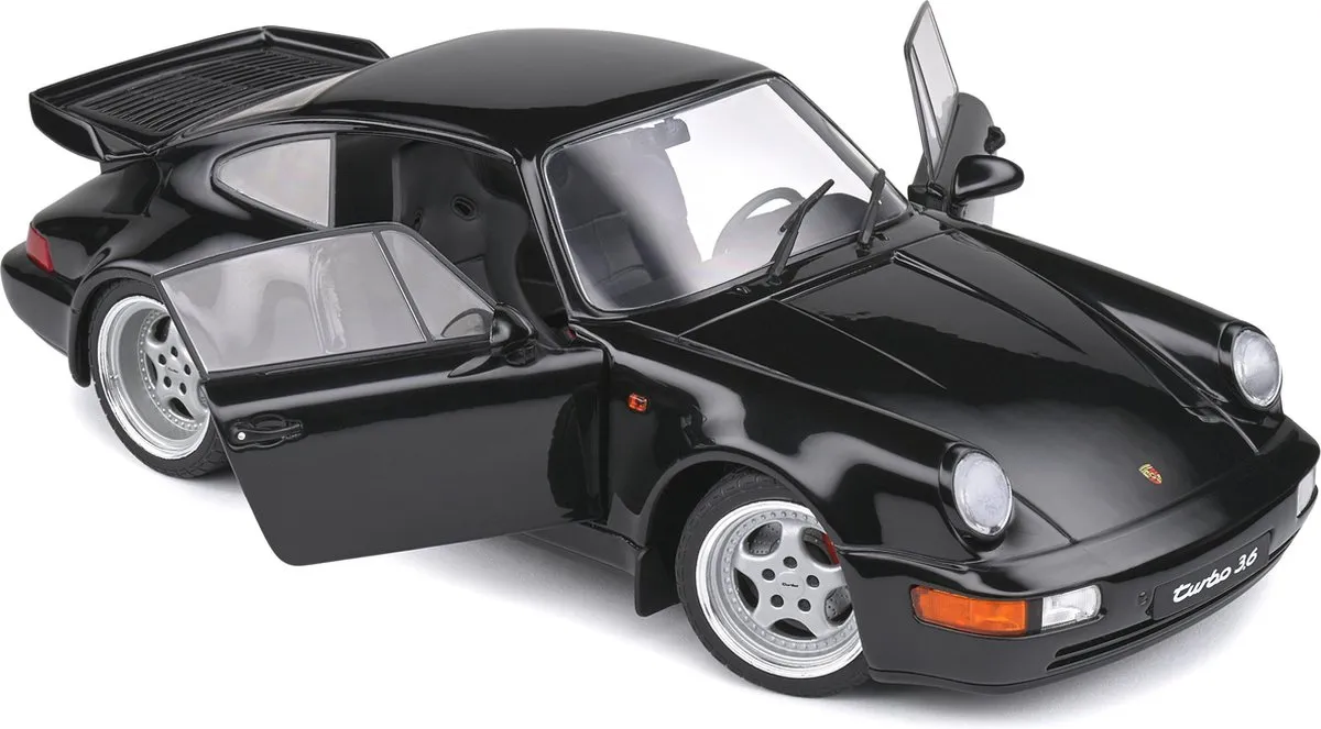 Porsche 911 (964) Turbo Solido 1:18 Schaalmodel - Zwart