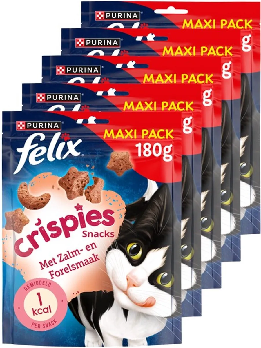 Felix Crispies Maxipack Zalm & Forel - 5x180g