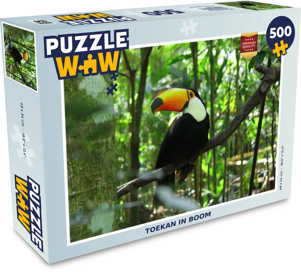 PuzzleWow Toekan in Boom Legpuzzel 500 Stuks