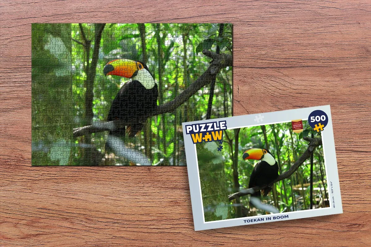 PuzzleWow Toekan in Boom Legpuzzel 500 Stuks - Multicolor