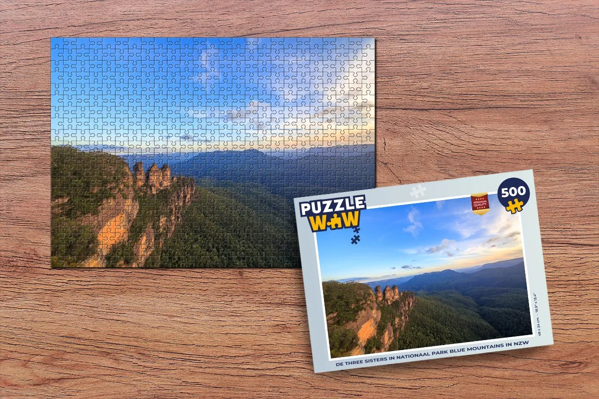 PuzzleWow De Three Sisters Blue Mountains Legpuzzel 500 Stuks - Multicolor