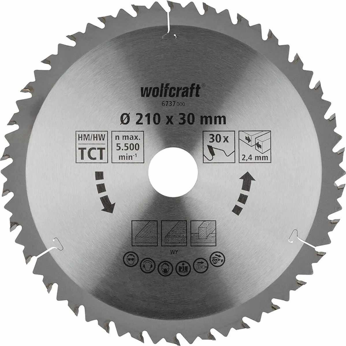 Wolfcraft Handcirkelzaagblad HM 6737000 - 210mm - Hout