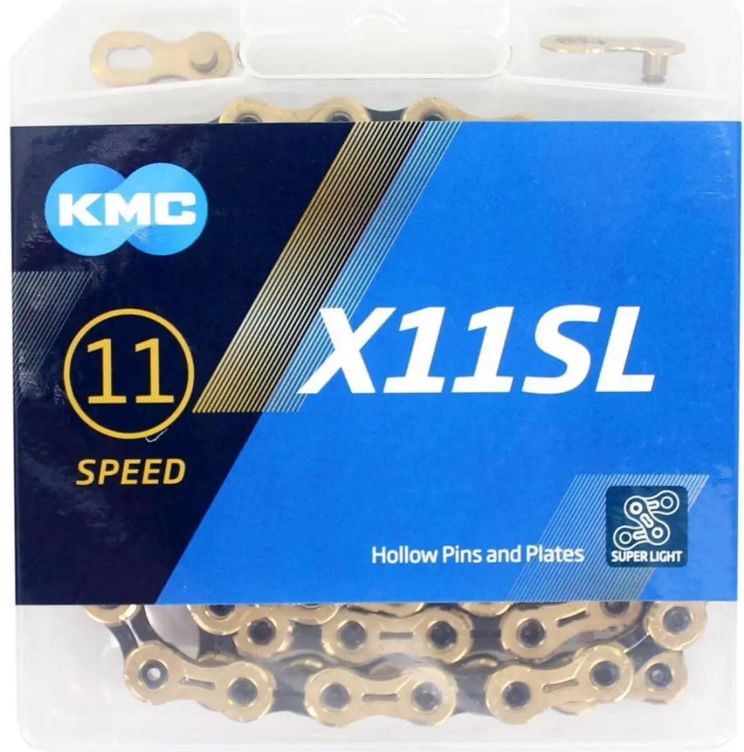 KMC X11SL 11-speed fietsketting - 115 schakels - Zwart/Goud - afbeelding 3 van 5